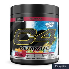 Pre-Workout Energy Powder 300mg Caffeine Hawaiian Punch Sugar-Free 20 Servings