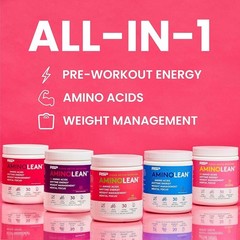 Pre Workout Amino Energy Powder Pink Lemonade Vegan BCAA Drink Mix 30 Servings