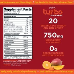 Perk Turbo Pre-Workout Powder (Mango Habanero Flavored) 20 Servings