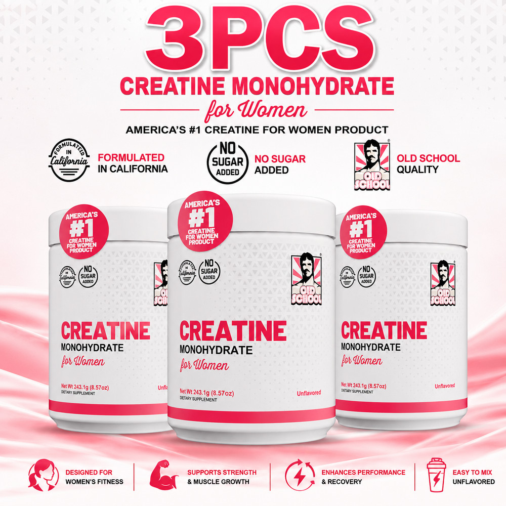 Old School Creatine Monohydrate Powder for Women 30 servings unflavored