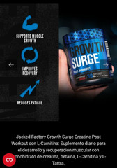 Jacked Factory Growth Surge Creatine Post Workout w/L-Carnitine – Daily Muscle B