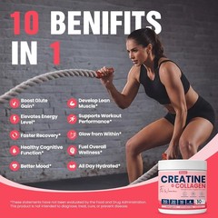 Giotto Creatine & Collagen Powder for Women – 10.58 oz – 04/2027