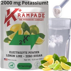 High Potassium Electrolyte Powder – Zero Sugar Lemon Lime, 4180mg, Cramp Relief,