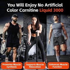 L-Carnitine Supplement Liquid 3000 mg with BCAA – Sour Gummy Flavor – 16 fl oz.