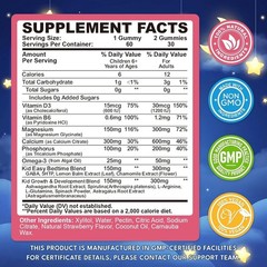 Magnesium Gummies for Kids, Magnesium Glycinate Gummies with Chamomile, Lemon