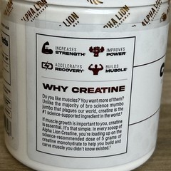 ALPHA LION Creatine Monohydrate Powder 5000MG 5G Scoop 60 Srv Unflavored SEALED