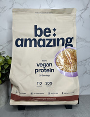 Be Amazing Vegan Protein Powder Brown Sugar Oatmeal 25 Serv 8oz Exp 07/2027
