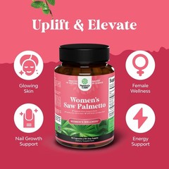 Extra Strength Saw Palmetto for Women 500mg – DHT 90 Count (Pack of 1)