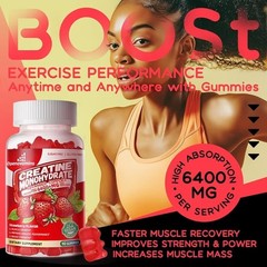 Creatine Monohydrate Gummies Complex, 90 Strawberry Gummies, Exp 11/26