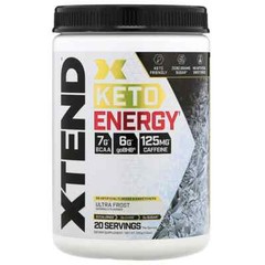 Xtend Keto Energy BCAA Powder, 125mg Caffeine + Sugar Free 20 Servs, Ultra Frost