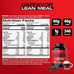 Musclemeds Carnivor Lean Meal Whole Food Meal Replacement Shake Mre Beef