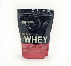 OPTIMUM NUTRITION 100% WHEY PROTEIN STRAWBERRIES & CREAM 1.5 LB BAG EXP 10/26