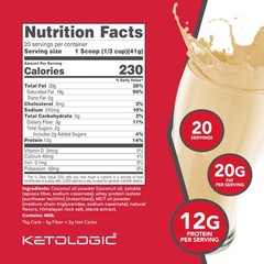Keto Meal Replacement Shake Powder for Optimal Results + MCT Oil + Grass-Fed Whe