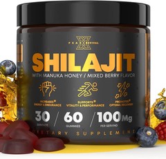 Shilajit Gummies with Manuka Honey – Increases Energy & Endurance,100mg 60 Coun