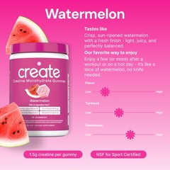 Create Creatine Gummies 90ct 1.5g Vegan Gluten-Free Focus Strength Endurance
