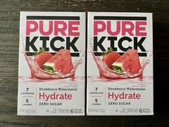 TWO Boxes of Pure Kick Hydrate Strawberry Watermelon Drink Mix Zero Sugar 6pk