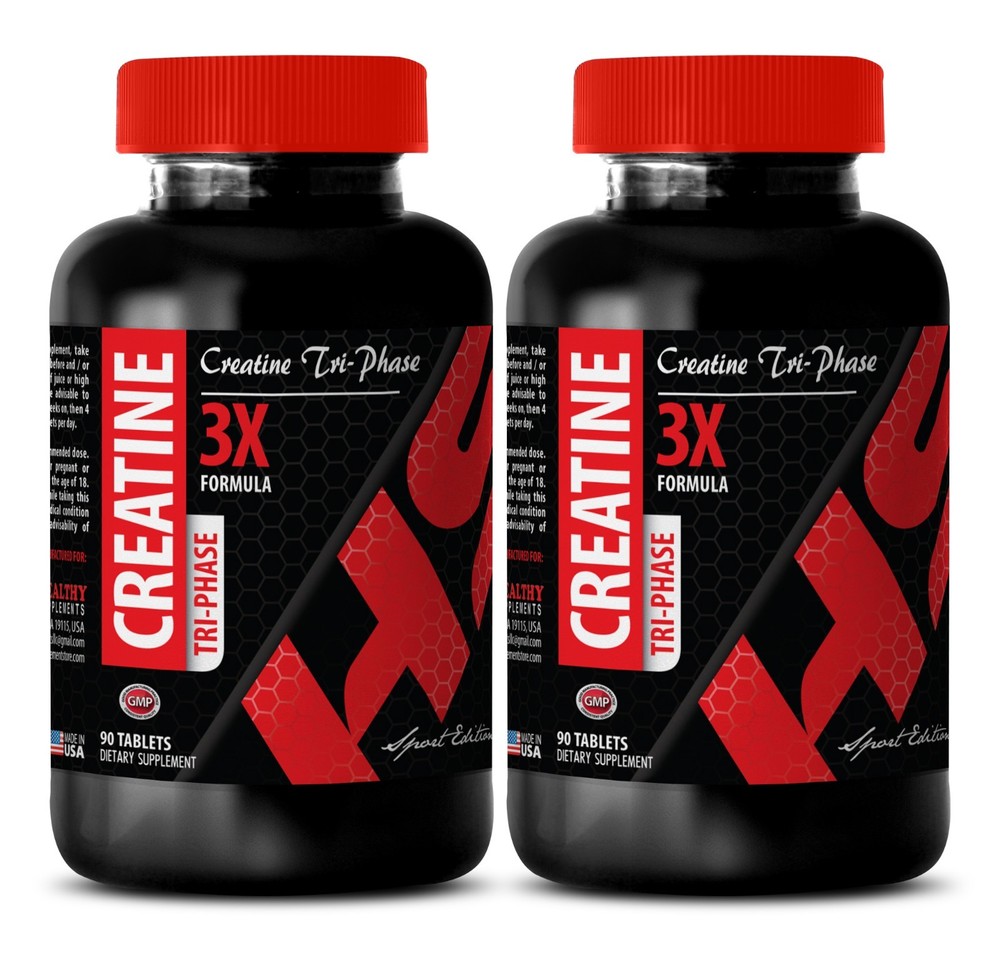 muscle increase – CREATINE TRI-PHASE – creatine flavorless – 2 Bottles-180 Tabl