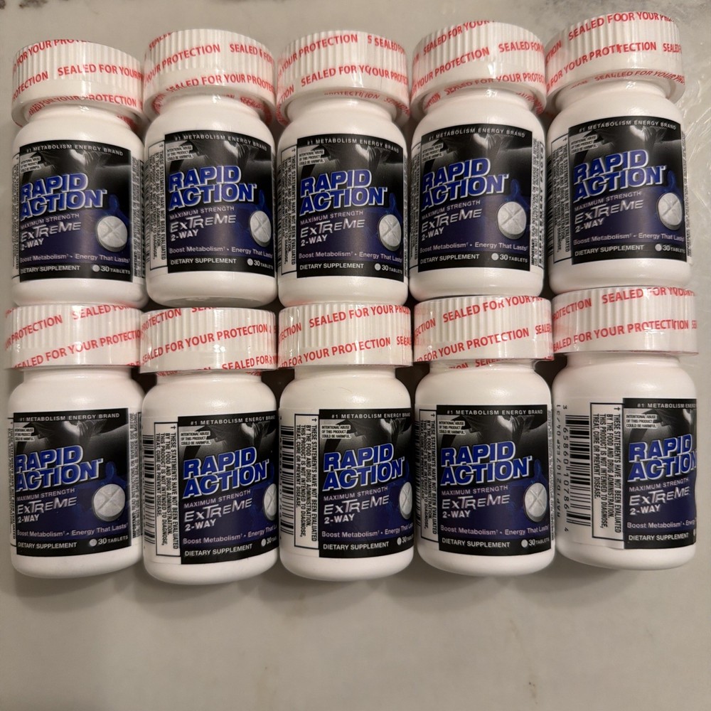 Rapid Action Extreme 2 Way Energy FOCUS MOOD Boost 10 SEALED 30ct Bottles