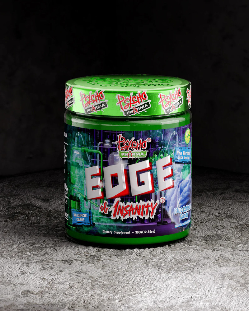 Psycho Pharma EDGE OF INSANITY Pre-Workout Powder 25 Serving (free goodies)