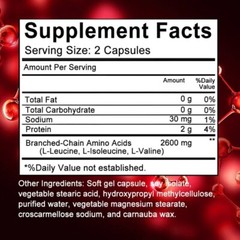 Branched-Chain Amino Acids 2600 mg Support Energy & Recovery 120 Capsules