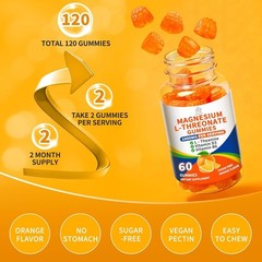 Magnesium L-threonate Gummies 1000mg for Kids & Adults, High Absorption