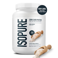 Isopure Zero Carb 100% Whey Protein Isolate Unflavored Protein Powder 25g 16ser