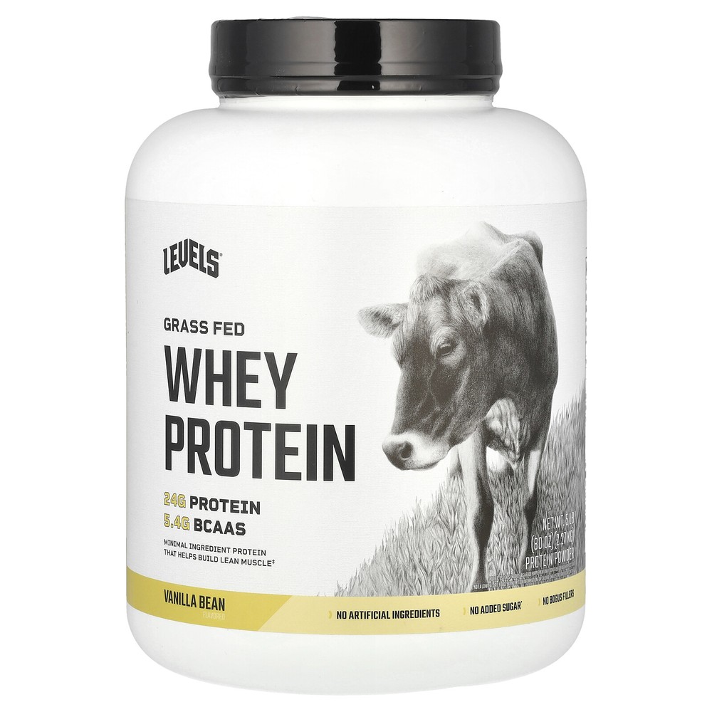 Grass Fed Whey Protein Powder, Vanilla Bean, 5 lb (2.27 kg)