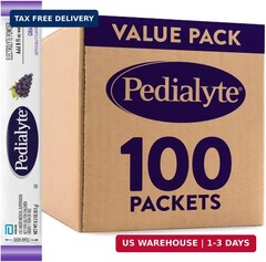 Electrolyte Powder, Hydration Drink for Kids & Adults, Grape, 100 Powder Packet