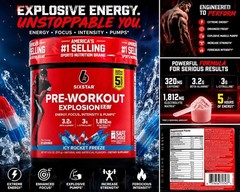 Six Star Pre-Workout Explosion, Icy Rocket Freeze, 9.52 Oz., Exp. 3/27