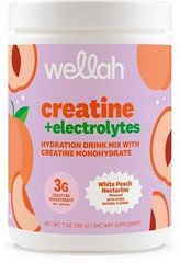 Wellah Creatine + Electrolytes Powder – Strawberry Lemonade – 30 Servings