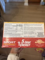 5 Hour Energy Sport Pre Workout Vital Orange 12 Pa K Fast Shipping