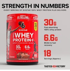 LOT of (2) Six Star Pro Nutrition 100% Whey Protein Powder Plus, 30G Protein