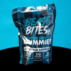 Infused Creatine Gummies by Beast Bites – Blue Raspberry (150 Servings)