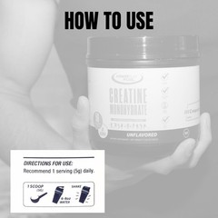 Power Play Fuel CREATINE Monohydrate Powder, Non-GMO, Vegan – Unflavored – 250g