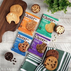 Quest Nutrition Double Chocolate Chip Protein Cookie, 15g 4 Count, brown