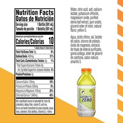 Gatorlyte Zero Electrolyte Beverage, Zero Sugar Hydration, 12 Pack 20oz Bottles