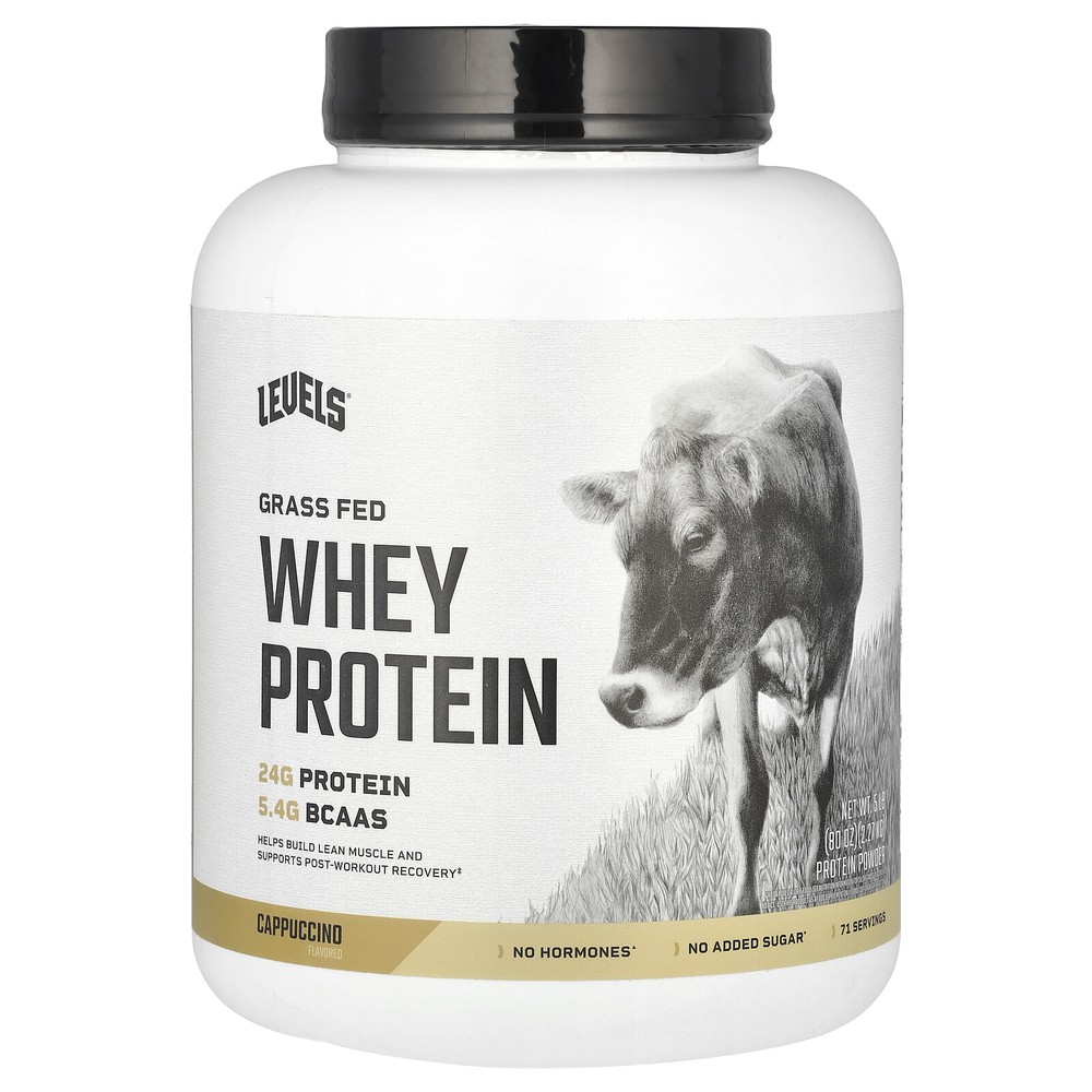 Grass Fed Whey Protein Powder, Cappuccino, 5 lb (2.27 kg)