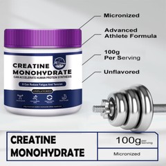 Creatine Monohydrate Powder Muscle gain (Micronized) 5g per serv 100g Unflavored