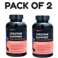 LEGION Creatine Monohydrate Gummies – Blue Raspberry – 150 Gummies – Pack of 2