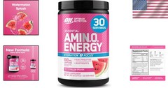 Energy & Focus Enhancer – Amino Powder with Electrolytes, 30 Servings Watermelon