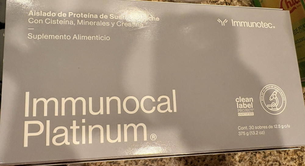 Immunotec Immunocal Platinum Whey Isolate Unflavored 30 375g EXP 05/2028