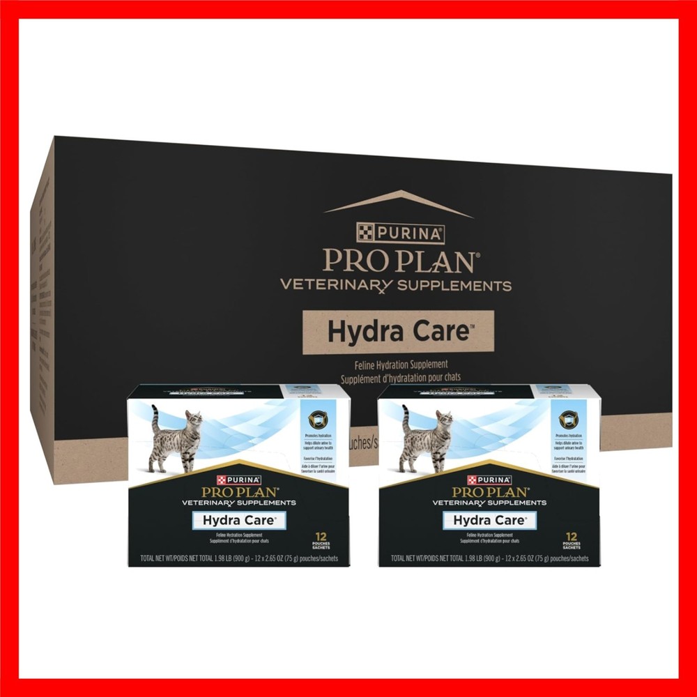 Hydration Cat Supplements – 24 Pouches of Pro Plan Veterinary Hydra Care 2.65 oz
