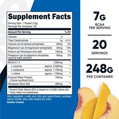Nutricost BCAA+ Hydration Peach Mango Flavor (20 Stickpacks) – Gluten-Free