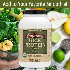 NutriBiotic Organic Rice Protein, Plain Protein Powder 3 Lb. (1.36 Kg)