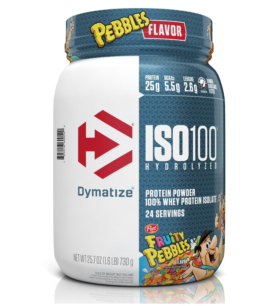 Dymatize ISO100 Hydrolyzed 25g 100% Whey Protein Powder, Fruity Pebbles