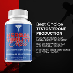 Herbal Virility Max Men Pills, Herbal Virility Max Male Support (60 Capsules)