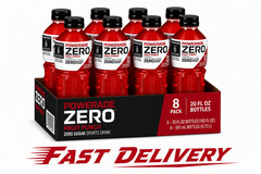 POWERADE Zero Calorie Sugar, Sports Drink, Fruit Punch, 20oz Bottles,(Pack of 8)