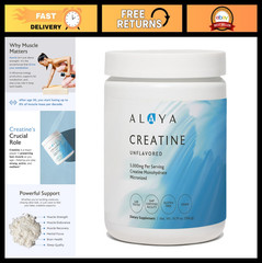 Micronized Creatine Monohydrate Powder – Vegan, Non-GMO, Flavorless, 5g for Stre