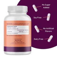 BESTVITE FillerFree LGlutamine 1000mg per Capsule 240 Capsules Free Form No…
