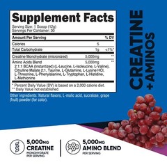 Nutricost Creatine + Aminos 30 Servings (Grape Flavored)